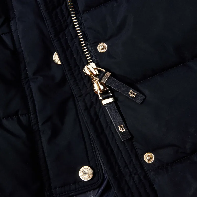 Holland Cooper Stoneleigh Ladies Longline Quilted Jacket - Ink Navy-8