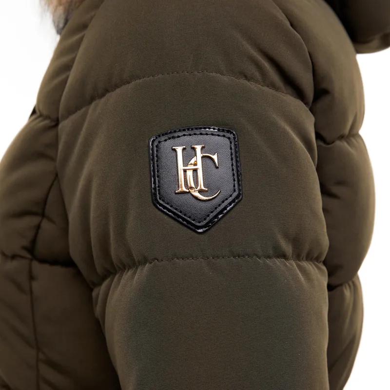 Holland Cooper Stoneleigh Ladies Longline Quilted Jacket - Khaki-3