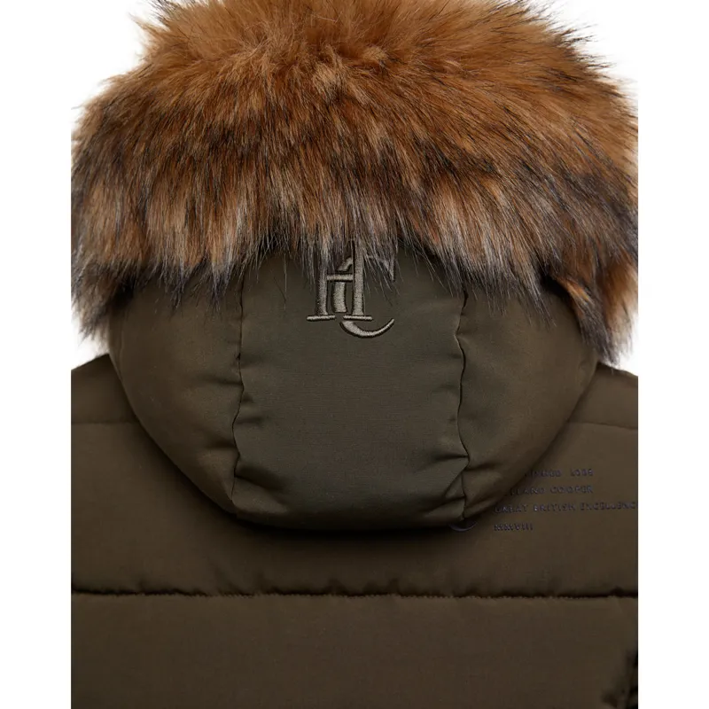 Holland Cooper Stoneleigh Ladies Longline Quilted Jacket - Khaki-5