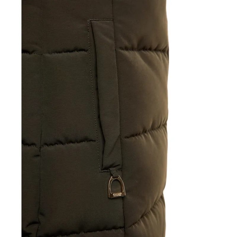 Holland Cooper Stoneleigh Ladies Longline Quilted Jacket - Khaki-9