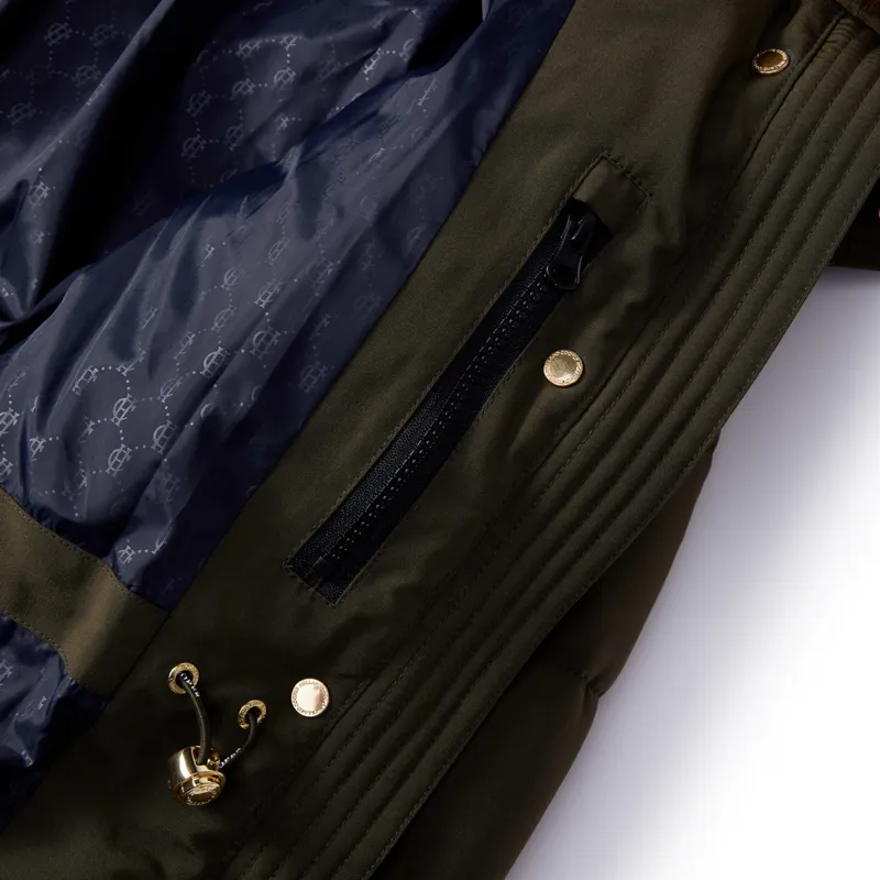 Holland Cooper Stoneleigh Ladies Longline Quilted Jacket - Khaki-8