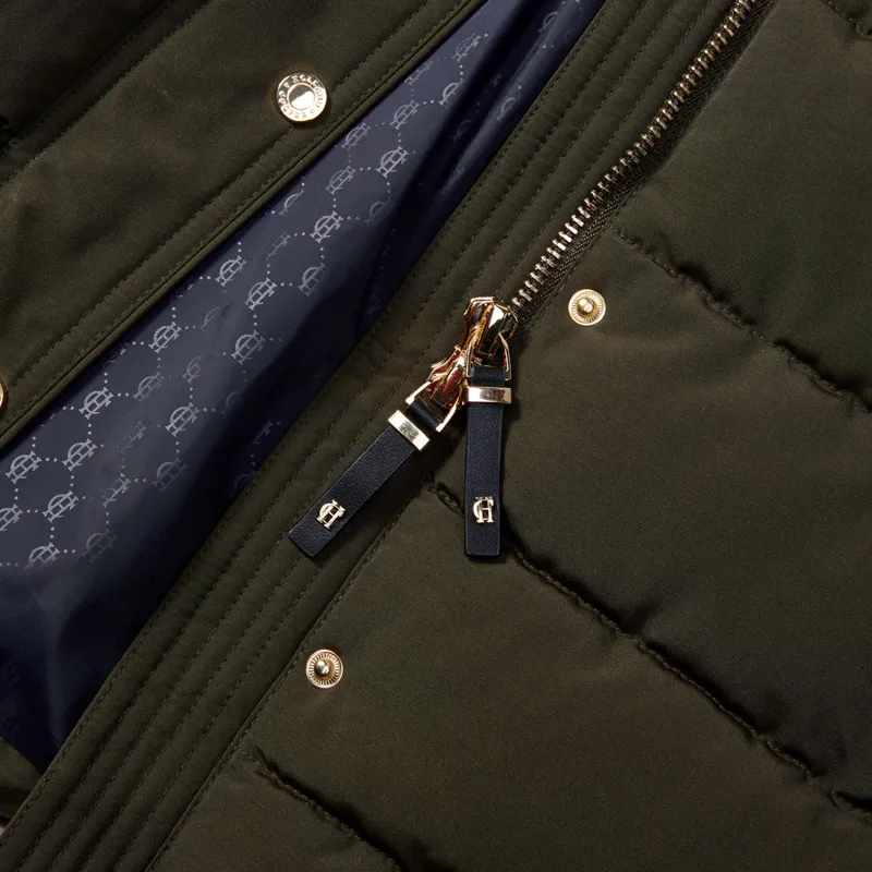 Holland Cooper Stoneleigh Ladies Longline Quilted Jacket - Khaki-7
