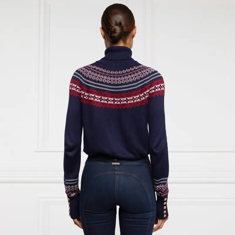 Holland Cooper Whistler Roll Neck Ladies Knit Jumper - Ink Navy-1