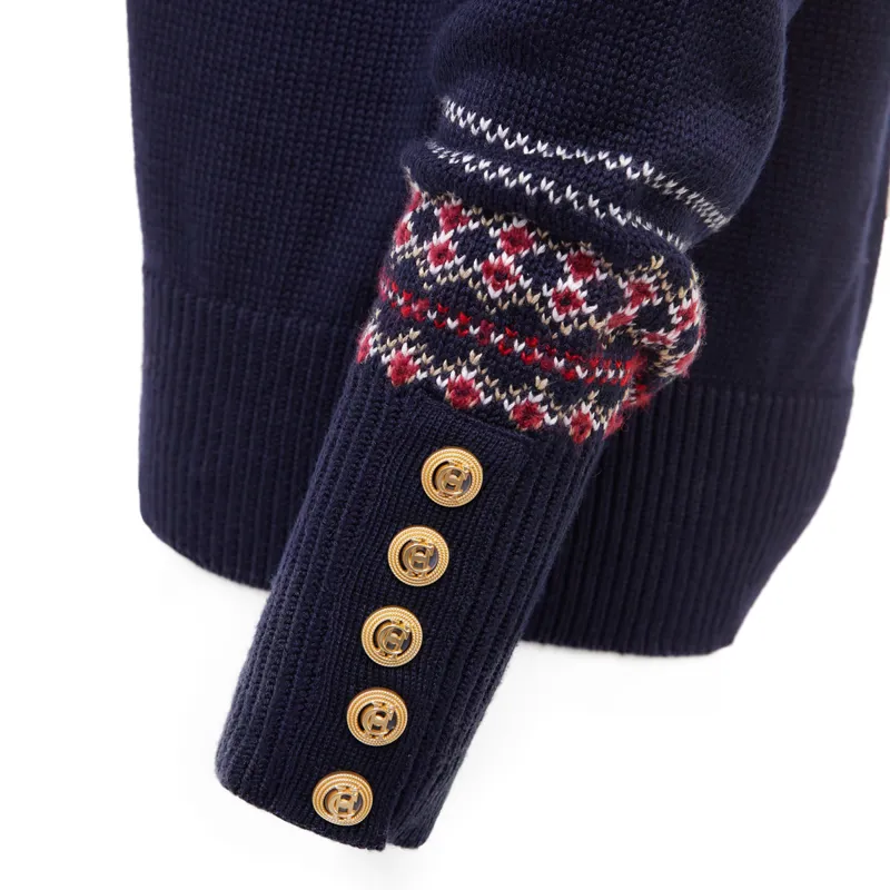 Holland Cooper Whistler Roll Neck Ladies Knit Jumper - Ink Navy-2