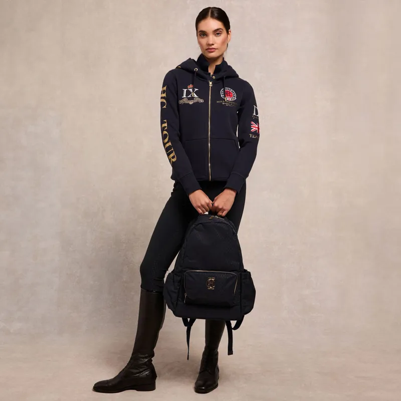 Holland Cooper Team Womens Zip Hoodie - Ink Navy-1