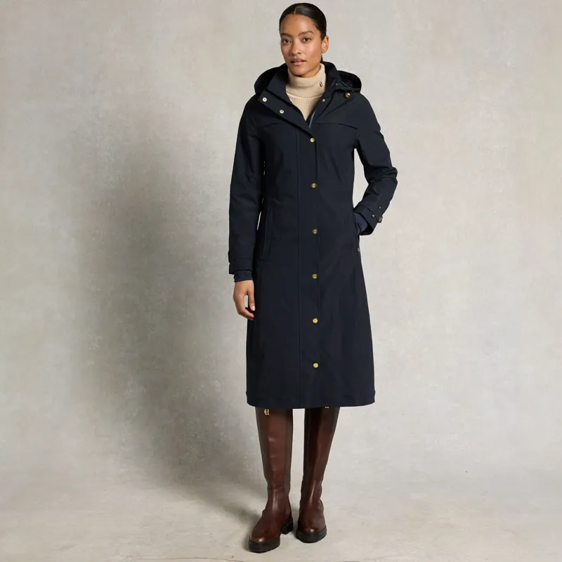 Holland Cooper Folgate Womens Long Waterproof Riding Coat - Ink Navy-1