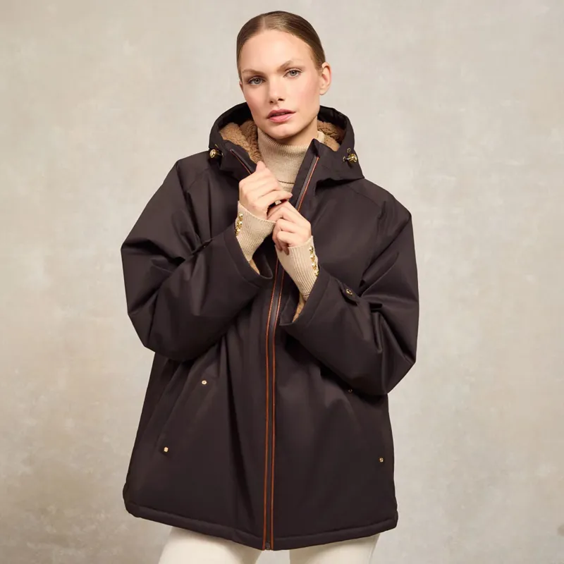 Holland Cooper One Size Waterproof Womens Jacket - Chocolate-1