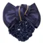 QHP Hair Bow and Hairnet - Navy/Gold