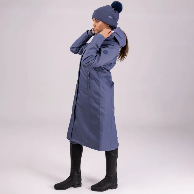 Aubrion Halcyon Ladies Long Length Waterproof Jacket - Blue-8