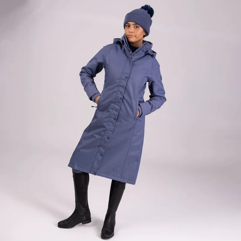 Aubrion Halcyon Ladies Long Length Waterproof Jacket - Blue-7