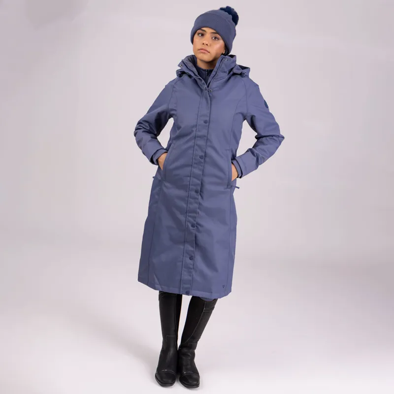 Aubrion Halcyon Ladies Long Length Waterproof Jacket - Blue-6