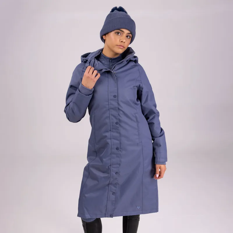Aubrion Halcyon Ladies Long Length Waterproof Jacket - Blue-5