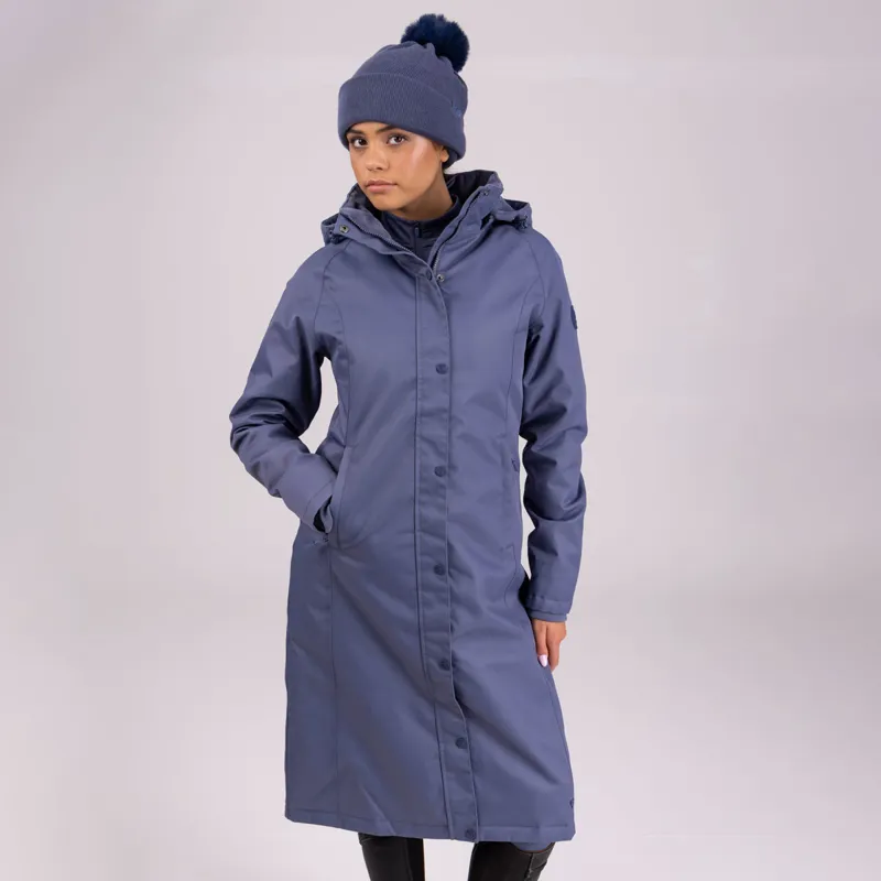 Aubrion Halcyon Ladies Long Length Waterproof Jacket - Blue-4