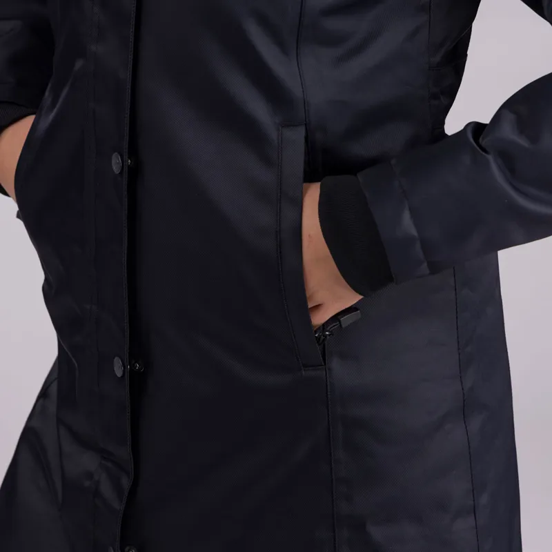 Aubrion Halcyon Ladies Long Length Waterproof Jacket - Charcoal-11