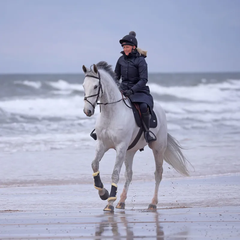 Aubrion Halcyon Ladies Long Length Waterproof Jacket - Charcoal-5