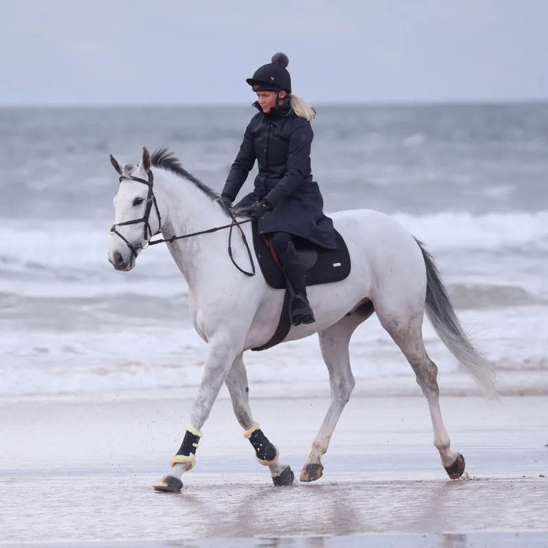 Aubrion Halcyon Ladies Long Length Waterproof Jacket - Charcoal-4