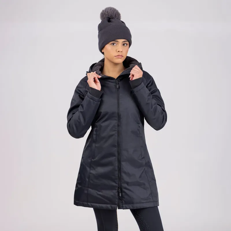 Aubrion Halcyon Ladies Mid Length Waterproof Jacket - Charcoal-4