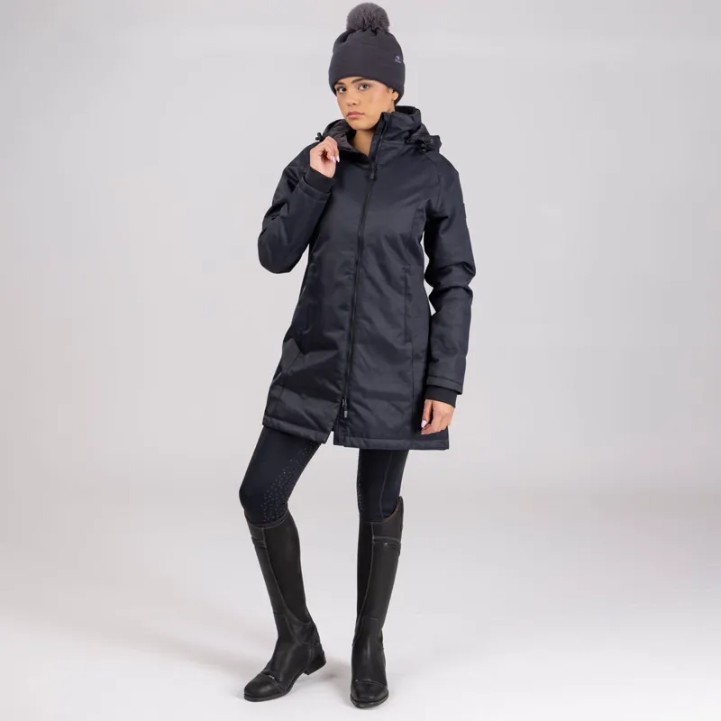 Aubrion Halcyon Ladies Mid Length Waterproof Jacket - Charcoal-3