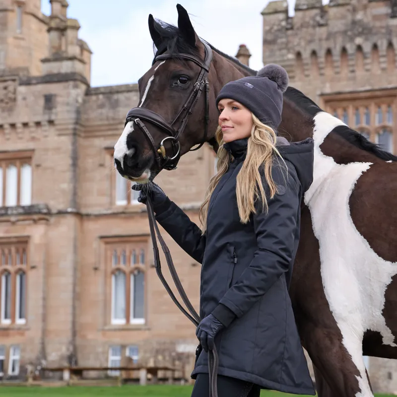 Aubrion Halcyon Ladies Mid Length Waterproof Jacket - Charcoal-2