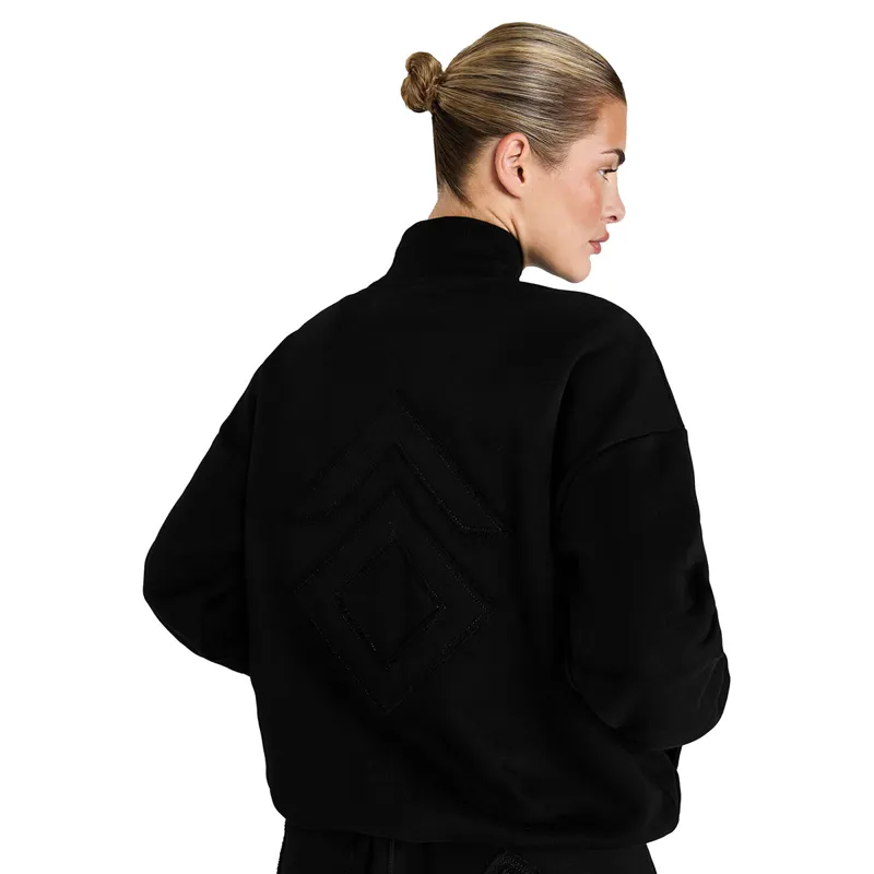 Aztec Diamond Premium Half Zip Womens Sweater - Black-4