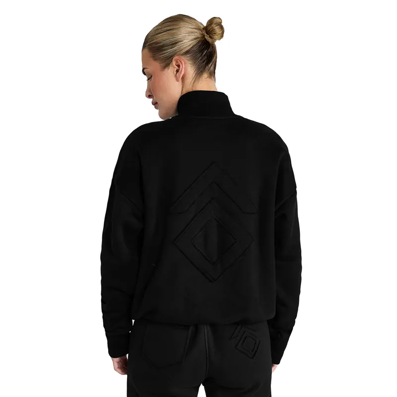 Aztec Diamond Premium Half Zip Womens Sweater - Black-3