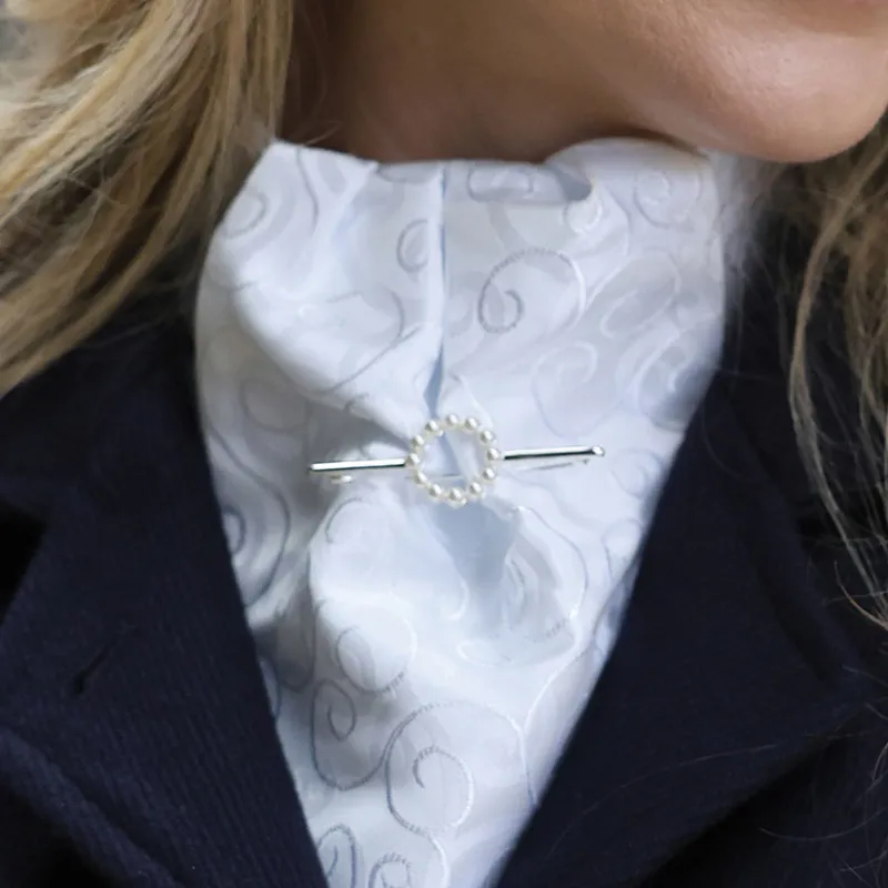 Equetech Deluxe Halo Stock Pin - Silver-1