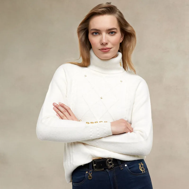 Holland Cooper Harlow Ladies Knit Jumper - Ecru