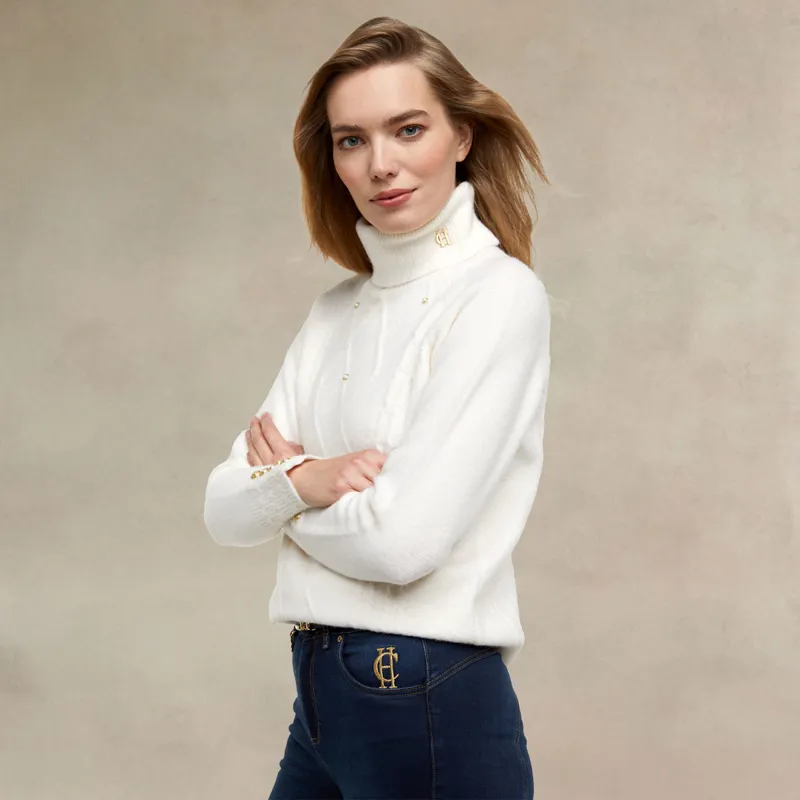 Holland Cooper Harlow Ladies Knit Jumper - Ecru-1