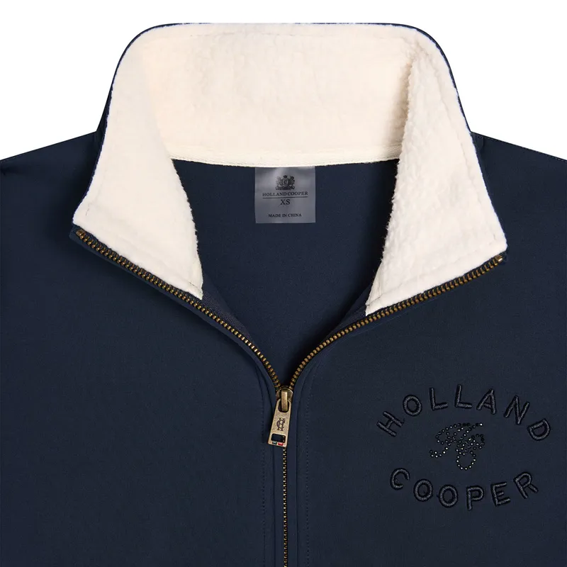 Holland Cooper Hartpury Crystal Training Zip Sweater - Ink Navy-3