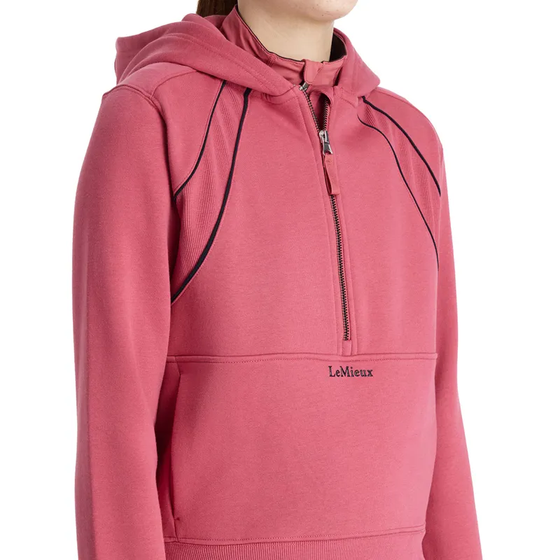 LeMieux Young Rider Hettie Half Zip Hoodie - Cranberry-2