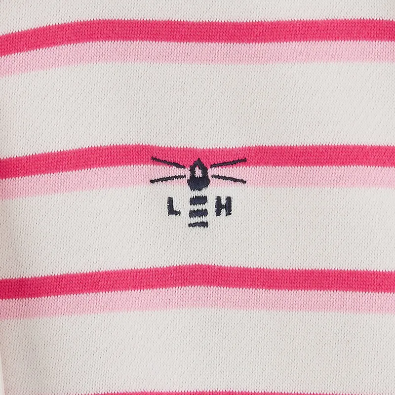 Lighthouse Haven Ladies Sweater - Pink Stripe-4