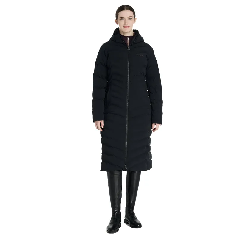 LeMieux Hayley Womens Water Resistant Long Line Puffer Jacket - Black-8