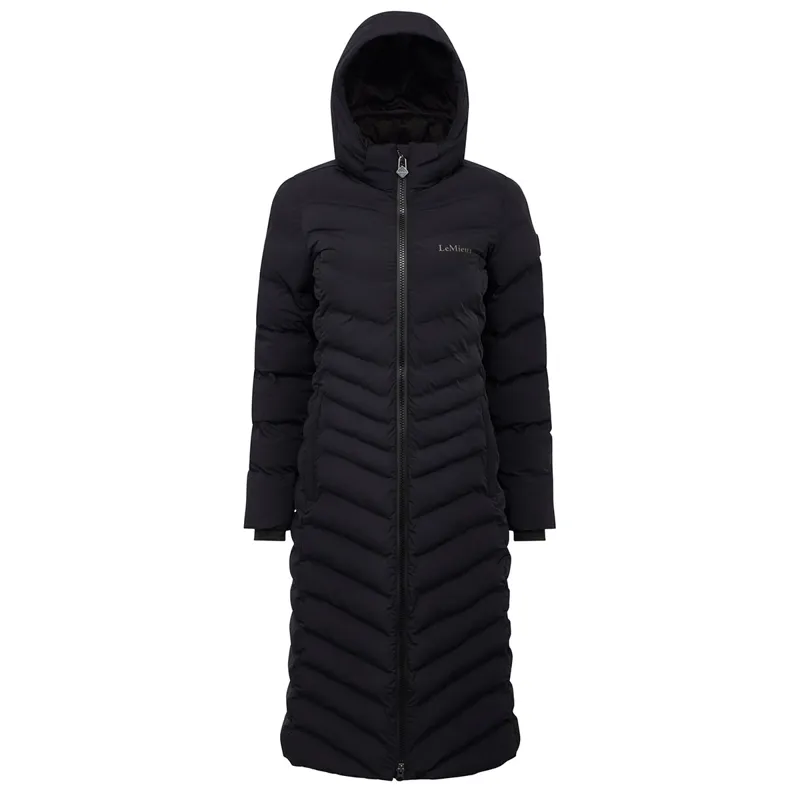 LeMieux Hayley Womens Water Resistant Long Line Puffer Jacket - Black-4