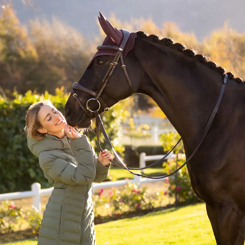 LeMieux Hayley Womens Water Resistant Longline Puffer Jacket - Rosemary-2