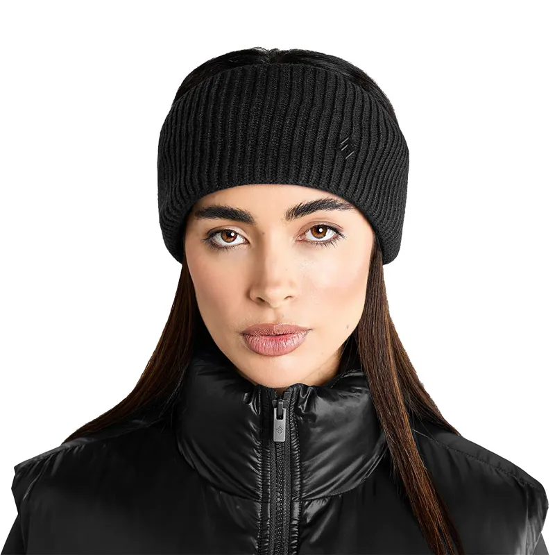 Aztec Diamond Knitted Headband - Black-2