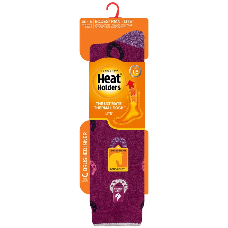 Sockshop Heat Holders Lite Womens Tall Riding Socks - Deep Fuchsia-1