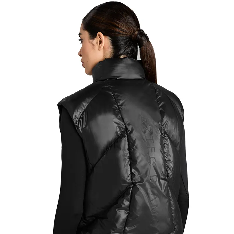 Aztec Diamond Heavy Quilted Womens Gilet - Black-7