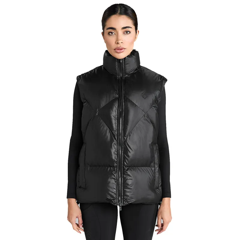 Aztec Diamond Heavy Quilted Womens Gilet - Black-1