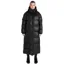 Aztec Diamond Womens Heavy Quilted Long Puffer Coat - Black