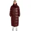 Aztec Diamond Womens Heavy Quilted Long Puffer Coat - Cherry