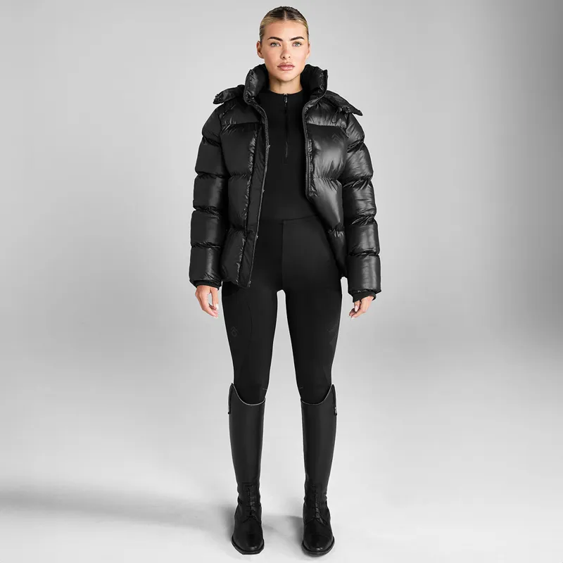 Aztec Diamond Womens Heavy Quilted Puffer Coat - Black-10