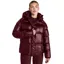 Aztec Diamond Womens Heavy Quilted Puffer Coat - Cherry