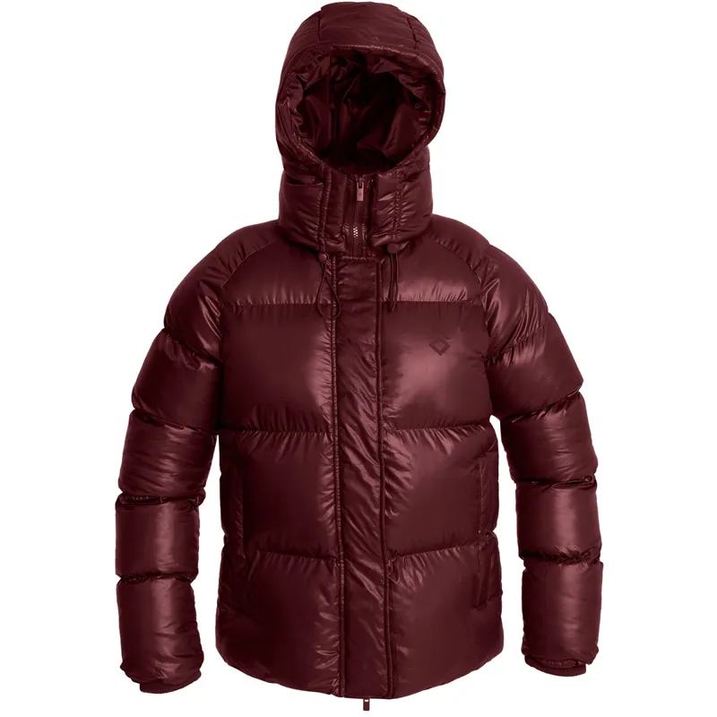 Aztec Diamond Womens Heavy Quilted Puffer Coat - Cherry-2