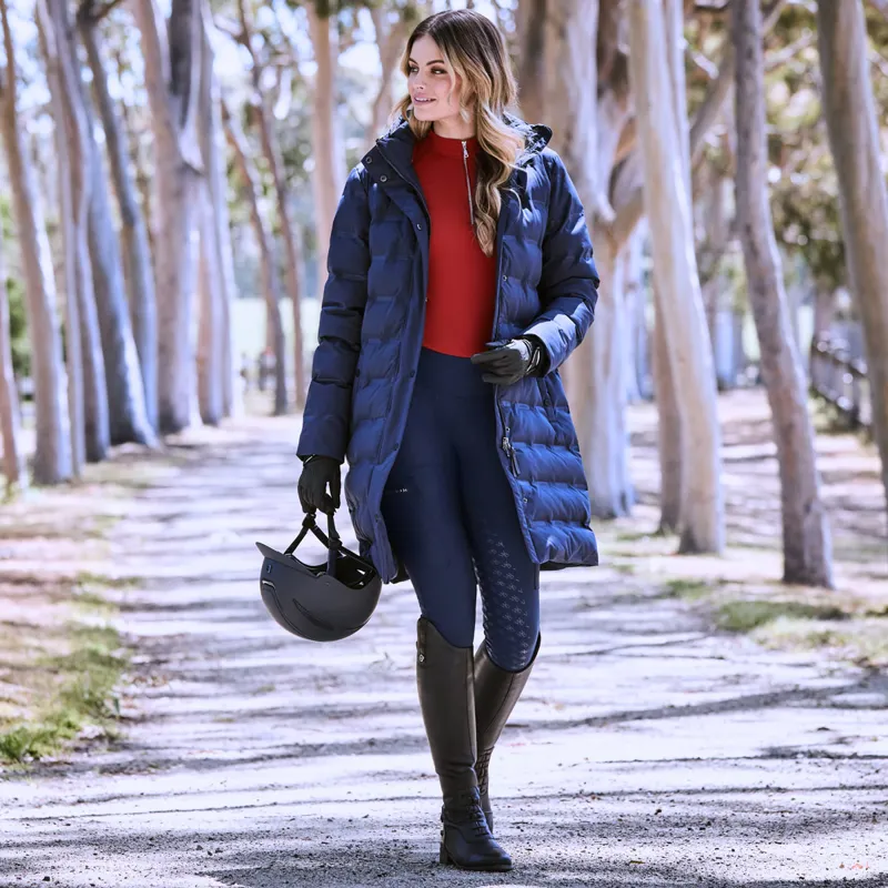 Womens quilted coat with belt hotsell