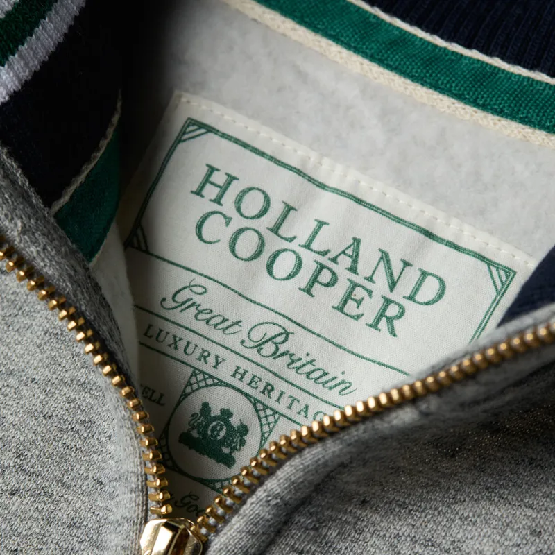 Holland Cooper Henley Country Club Ladies Quarter Zip - Grit Marl-7