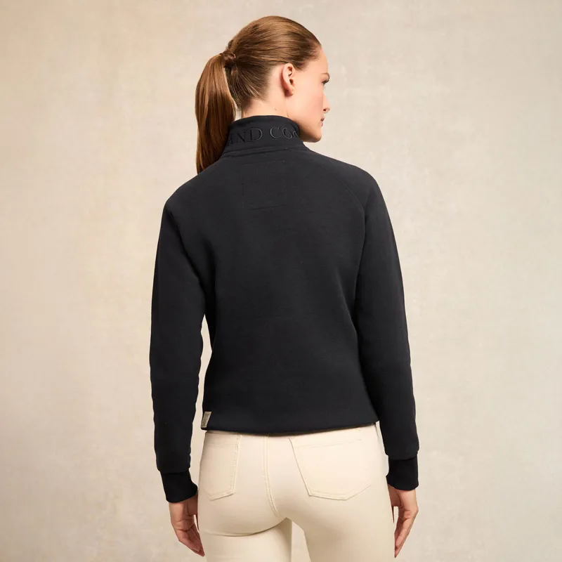 Holland Cooper Henley Country Club Ladies Quarter Zip - Ink Navy-1