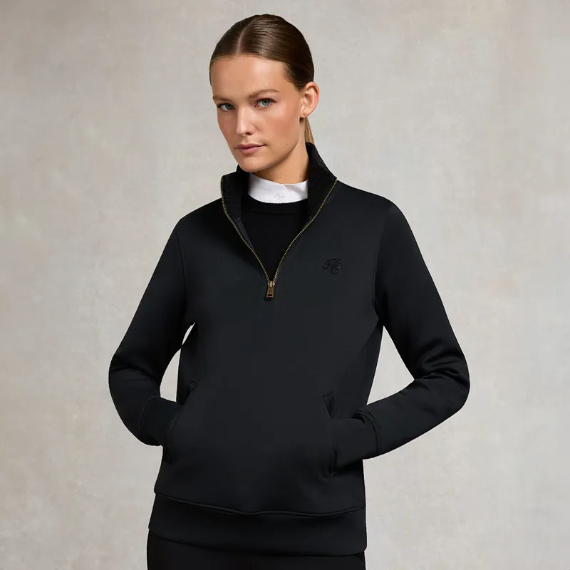 Holland Cooper Henley Training Womens Quarter Zip - Black