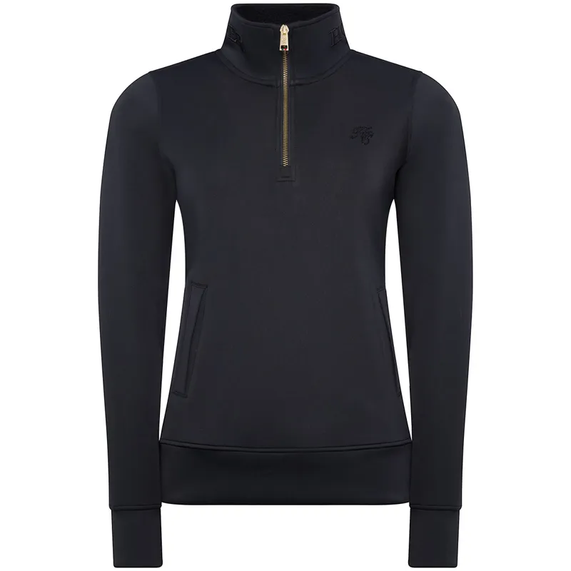 Holland Cooper Henley Training Womens Quarter Zip - Black-1