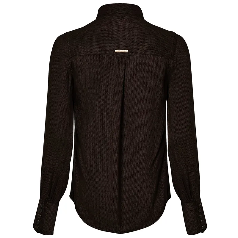 Holland Cooper Heritage Ladies Shirt - Tobacco Herringbone-9