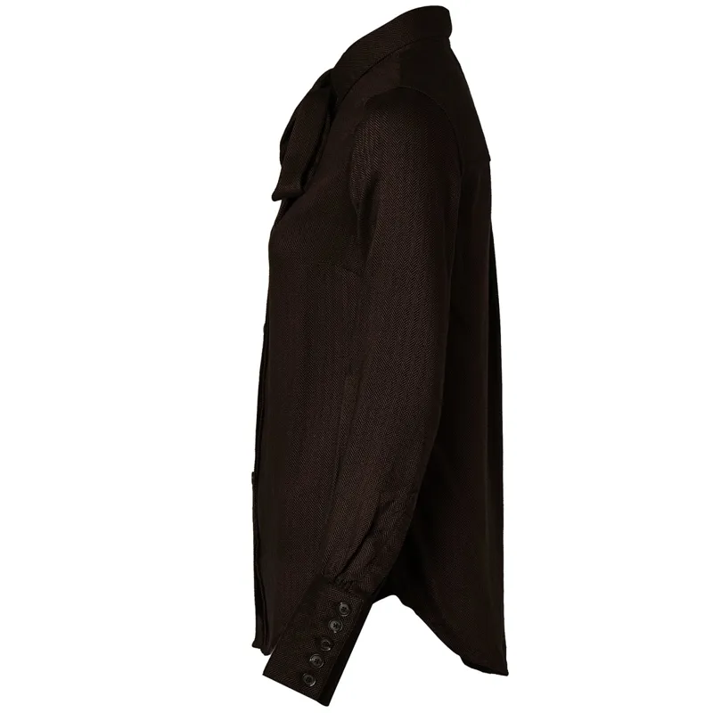 Holland Cooper Heritage Ladies Shirt - Tobacco Herringbone-8